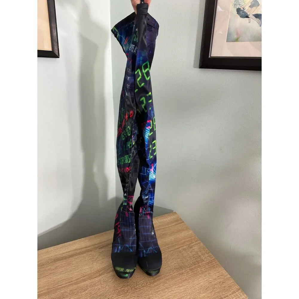 Dolls Kill Matrix Thigh High Boots size 5 Current Mood High Heel Platform Shoes